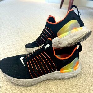 Nike Women’s React Phantom Run Flyknit 2 Running Shoes Black Multi Sz 9 US $145
